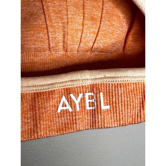 AYBL Ombre Orange Seamless Sports Bra Racerback Gym Training Top S - Picture 4 of 6